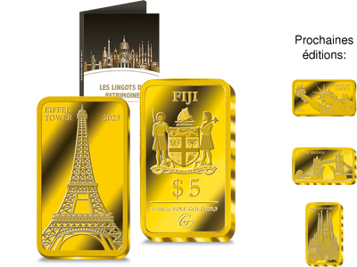 Collection « Les Monuments en lingots » en or le plus pur - 1ère livraison Tour Eiffel